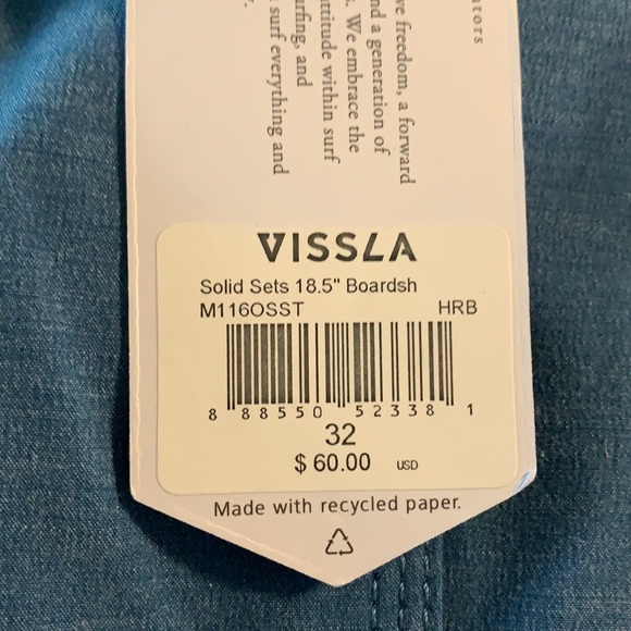 Vissla board shorts, size 32. 18.5 inch. - Picture 4 of 4